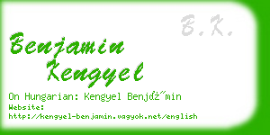 benjamin kengyel business card